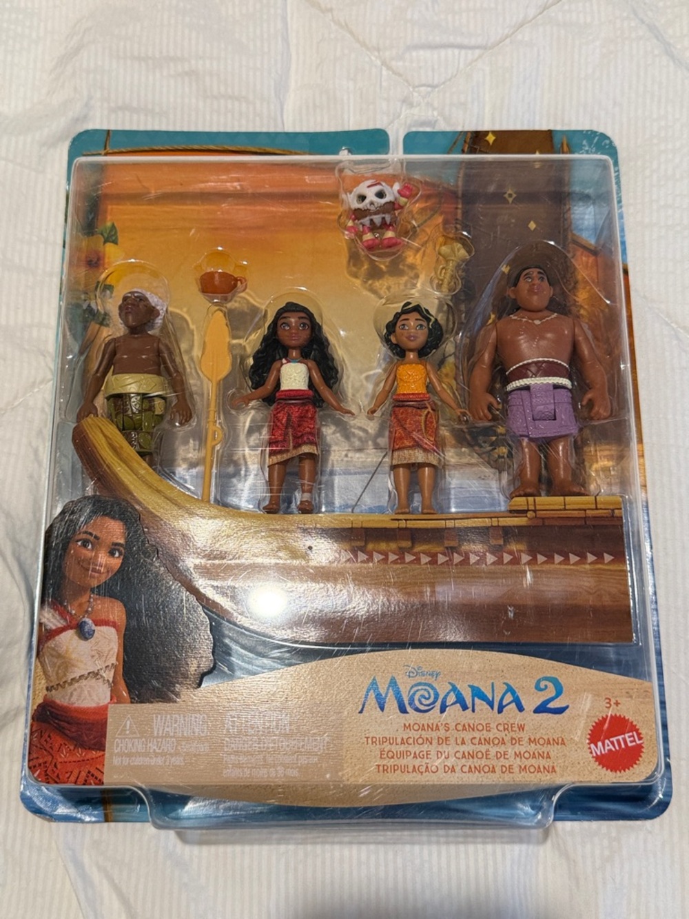 Mattel Moana 2 Canoe Crew Figures - Brown, Red, Orange, Purple